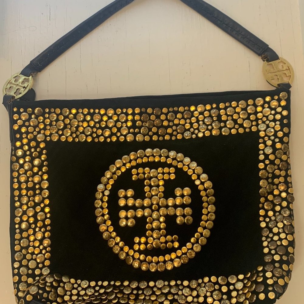Tory Burch rare bag Navy Blue and Gold
